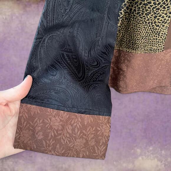 Vintage black/brown patchwork button down - Picture 6 of 6